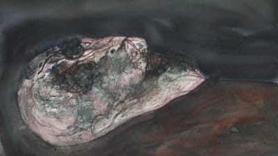 henry wuorila-stenbergs målning i en serie av huvuden som han målat under två års tid.