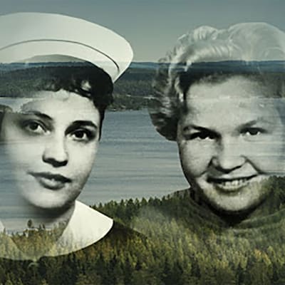 Kuvassa Eine Nyyssönen ja Riitta Pakkanen, taustalla Kermajärvi.