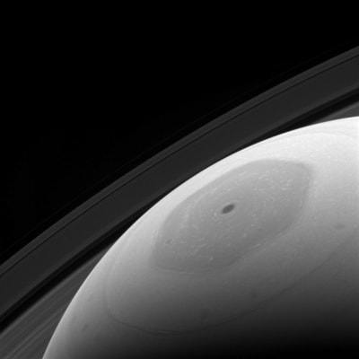 Planeten Saturnus nordpolsregion.