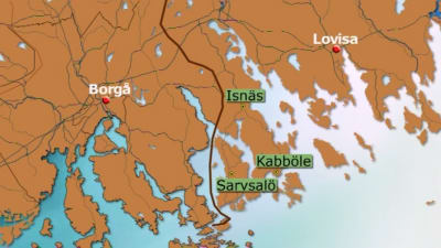karta över södra Lovisa