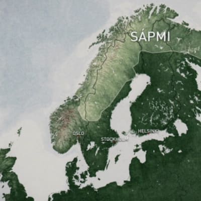 Karta över Sápmi.