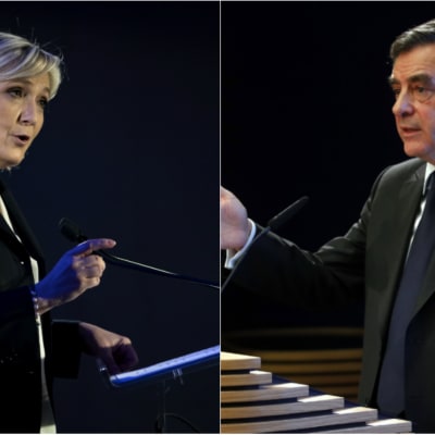 Marine Le Pen och François Fillon.
