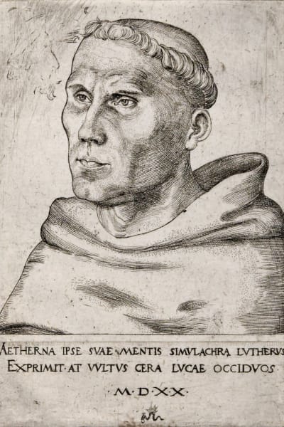 Lucas Cranach den äldres (1472-1553) porträtt av Martin Luther som augustinermunk.