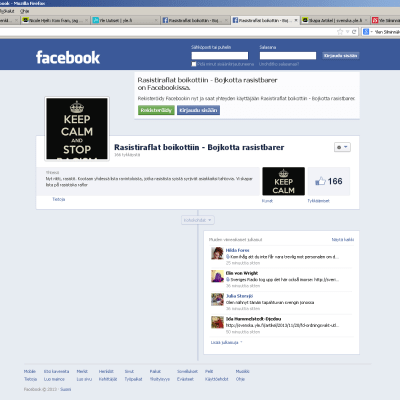 Facebooksidan Rasistiraflat boikottiin - Bojkotta rasistbarer