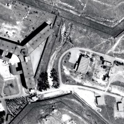 Flygbild över Saydnaya-fängelset, som ligger norr om Damaskus.