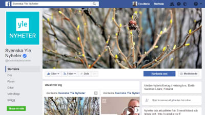 Svenska Yles sida på Facebook.