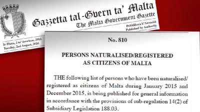 Dokument som handlar om att skaffa ett maltesiskt pass.