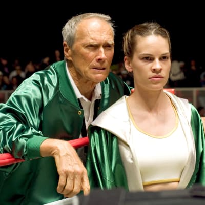 Clint Eastwood ja Hilary Swank elokuvassa Million Dollar Baby