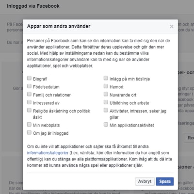 Facebook-inställningar.