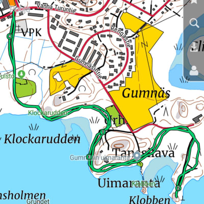 En karta där en ny friluftsled är utmärkt i grönt