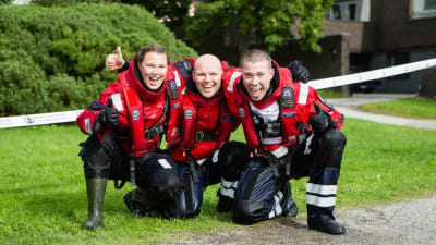 Tove Werner, Mikael Bäckman, Andreas Hindrén deltar i tävling för sjöräddare