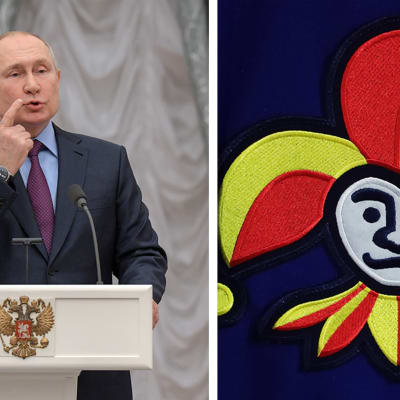 Vladimir Putin ja Helsingin Jokerien logo