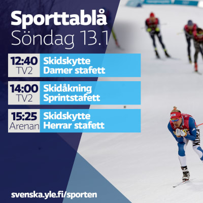 Sporttablå söndag 13.1.