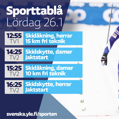Yle Sportens TV-utbud lördagen 26.1.