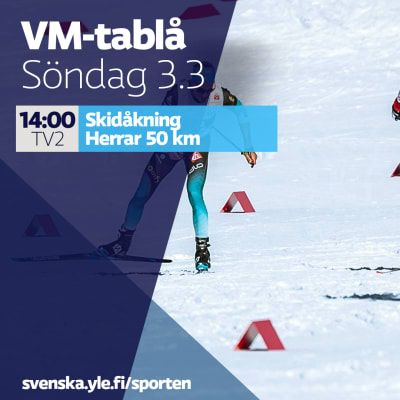 VM-tablå söndag 3.3.