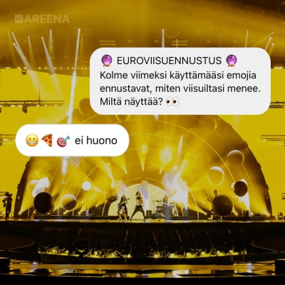The Rasmus esiintymässä Euroviisu-lavalla.