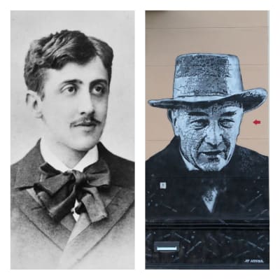 Collage med bilder på Marcel Proust och Robert Musil.