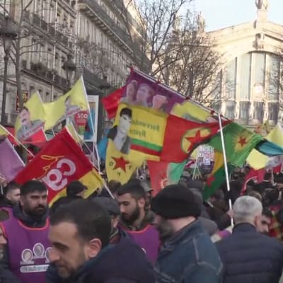 demonstration, kurder, Paris