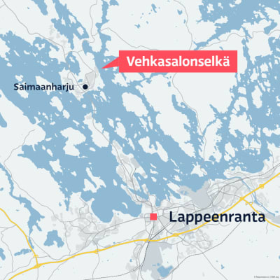 Saimaalla Vehkasalon selällä on tapahtunut veneonnettomuus. Onnettomuus tapahtui Taipalsaaren alueella. Karttagrafiikka alueesta.