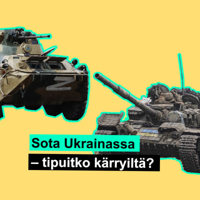 venäläinen panssarivaunu ja ukrainalainen panssarivaunu vastakkain