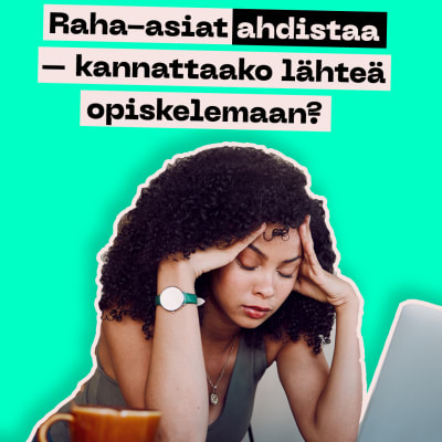 nainen joka pitää päästään kiinni. 