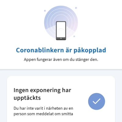 En skärmdump på en coronablinker som laddats ner.