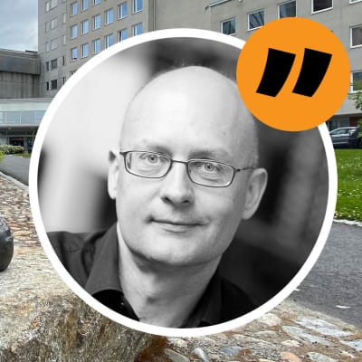 Bildkollage med Vasa sjukhus och Kjell Lindroos