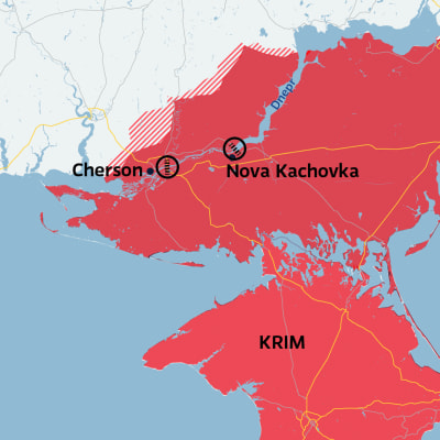 Karta över en del av Ukraina