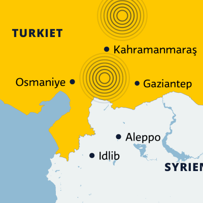 Karta över jordbävningsområdet i östra Anatolien i Turkiet.