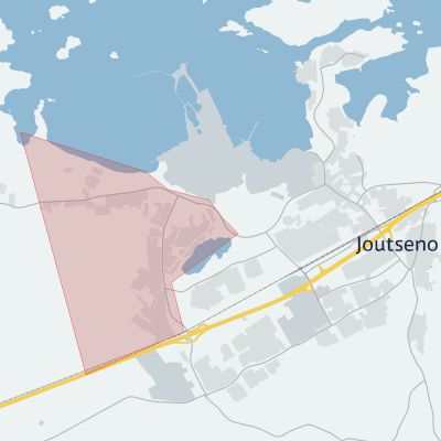 Punainen alue kartalla Joutsenon Pulpin alueelta.