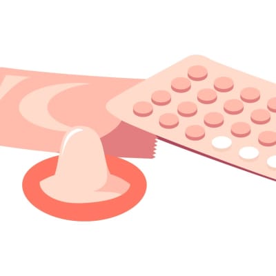 Bild på kondomer och p-piller 