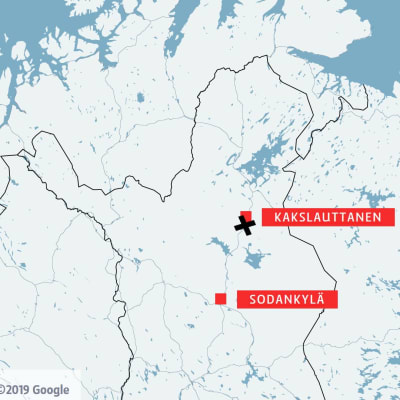 Karta över norra Finland.