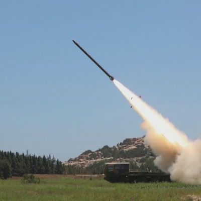 Kinesisk missil som skjuts mot Taiwan