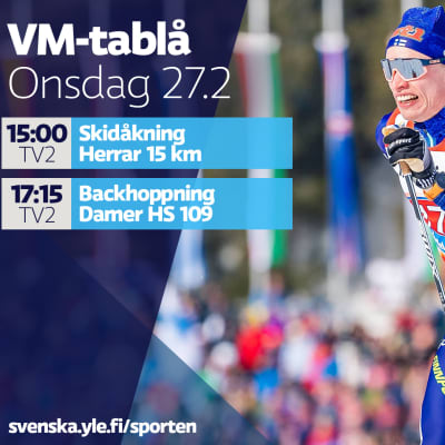 VM-tablå onsdag 27.2