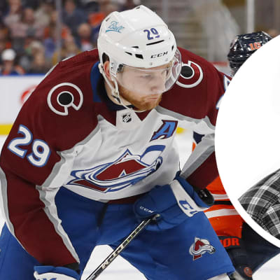 Nathan MacKinnon till vänster, bild på Anders Nordenswan till höger.