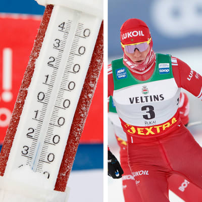 Ryska skidåkare i Rukas kyla.