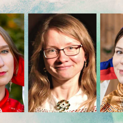 Kollaasi, jossa vasemmassa reunassa Petra Laiti, keskellä Maria Aikio ja oikeassa reunassa Anni Koivisto. 