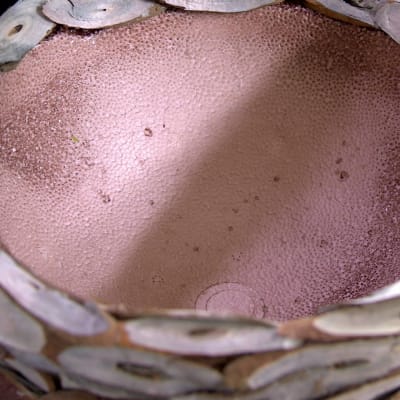 Äggkrukan eller styroxhalvbollen täckt av videchips.