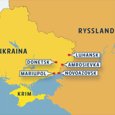 Karta över Ukraina och Ryssland