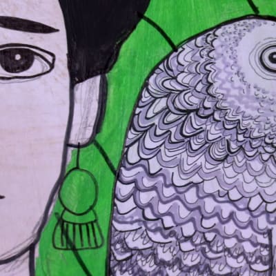 Camillas hommage till Frida Kahlo, detalj.