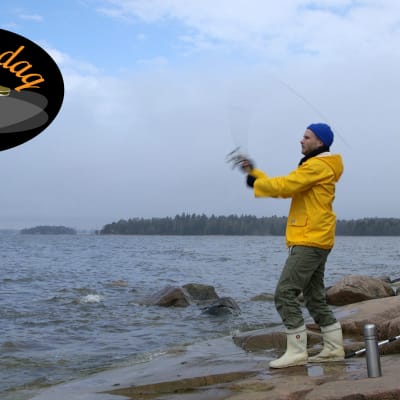 Fiskande man.