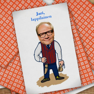 Kuva pelikortista, jossa Jari Tervo.