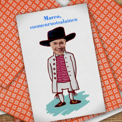 Kuvassa pelikortti, jossa Marco Bjurström.