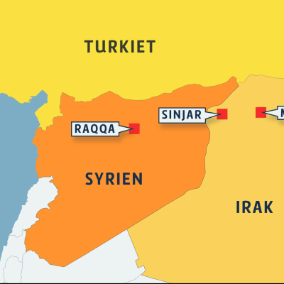 Karta över Syrien och Irak