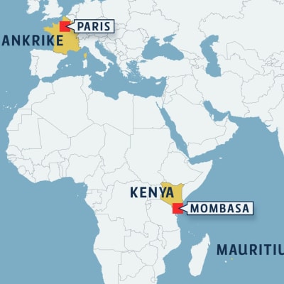 Air France-plan nödlandade i Mombasa.