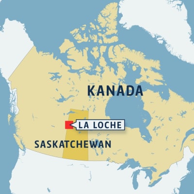 Karta över Saskatchewan i Kanada