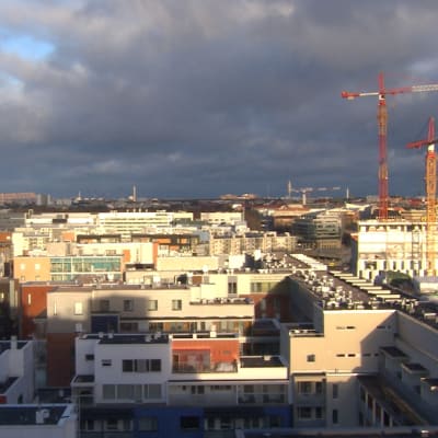 Näkymä yli Helsingin joulukuussa 2015.