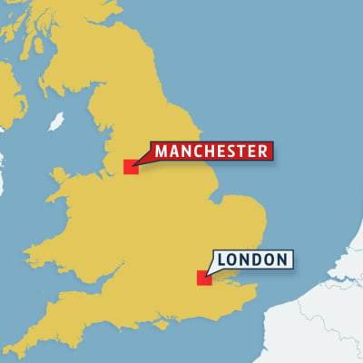 Karta på Manchester