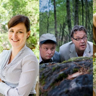 Kuvakollaasi Karjalan kunnailla -sarjan henkilöistä.