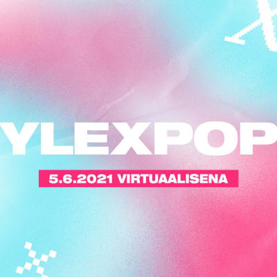 YleXPop 2021 -logo, jonka alla tekstillä tapahtuman päivämäärä 5.6. sekä teksti "virtuaalisena".